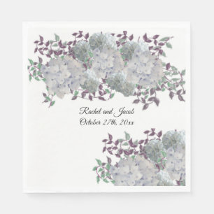 Rustieke zachte blauwe hortensia huwelijks papiere servet