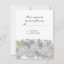 Rustieke zachte tuin bloemen antwoordkaart