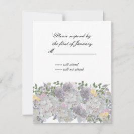 Rustieke zachte tuin bloemen antwoordkaart RSVP kaartje