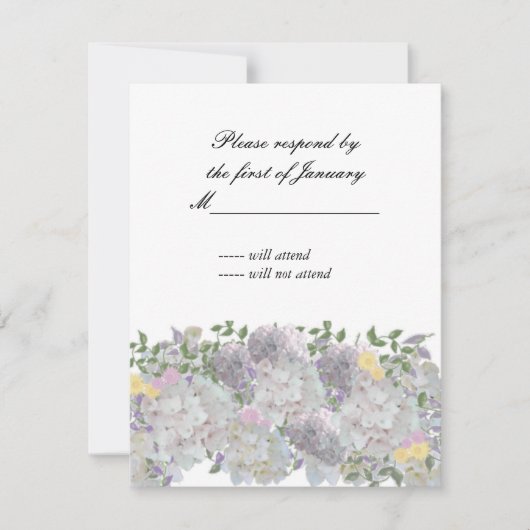 Rustieke zachte tuin bloemen antwoordkaart RSVP kaartje (Voorkant)