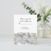 Rustieke zachte tuin bloemen antwoordkaart RSVP kaartje (Staand voorkant)
