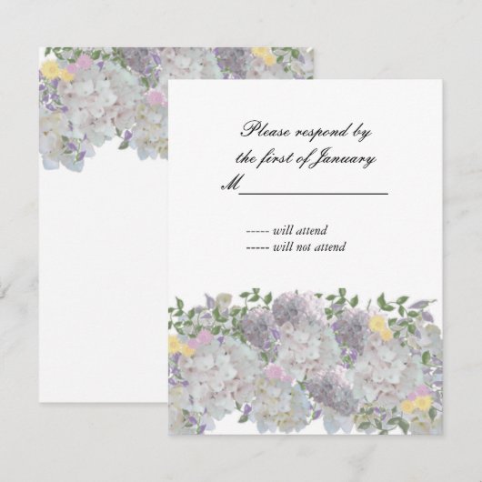 Rustieke zachte tuin bloemen antwoordkaart RSVP kaartje (Voorkant / Achterkant)