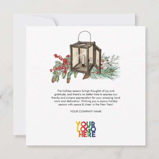 Rustieke zakelijke zakelijke QR-code kerst Kaart (Achterkant)