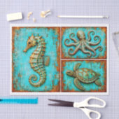 Rustieke Zeepaard Octopus Schildpad Set RS2L Decou Tissuepapier (Craft)