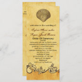 rustieke zeeschelp strand bruiloft programma programmakaart (Voorkant / Achterkant)