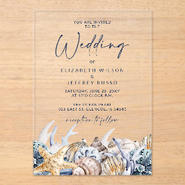 Rustieke Zeeschelpen Ocean Zee Zomer Strand Bruilo Acryl Uitnodigingen