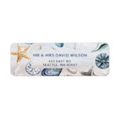 Rustieke Zeeschelpen Ocean Zee Zomer Strand Bruilo Etiket (Voorkant)