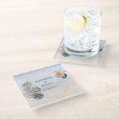 Rustieke Zeeschelpen Ocean Zee Zomer Strand Bruilo Glazen Onderzetter (Schuin)