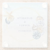 Rustieke Zeeschelpen Ocean Zee Zomer Strand Bruilo Glazen Onderzetter (Achterkant)