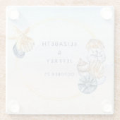 Rustieke Zeeschelpen Ocean Zee Zomer Strand Bruilo Glazen Onderzetter (Achterkant)