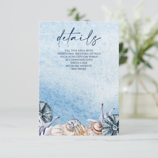 Rustieke Zeeschelpen Ocean Zee Zomer Strand Bruilo Informatiekaartje (Staand voorkant)