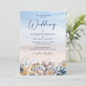 Rustieke Zeeschelpen Ocean Zee Zomer Strand Bruilo Kaart (Staand voorkant)