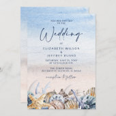 Rustieke Zeeschelpen Ocean Zee Zomer Strand Bruilo Kaart (Voorkant / Achterkant)