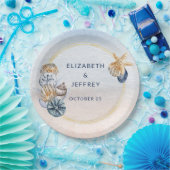 Rustieke Zeeschelpen Ocean Zee Zomer Strand Bruilo Papieren Bordje (Feest)