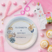 Rustieke Zeeschelpen Ocean Zee Zomer Strand Bruilo Papieren Bordje (Feest)