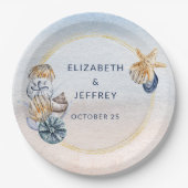 Rustieke Zeeschelpen Ocean Zee Zomer Strand Bruilo Papieren Bordje (Voorkant)