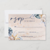 Rustieke Zeeschelpen Ocean Zee Zomer Strand Bruilo RSVP Kaartje (Voorkant)