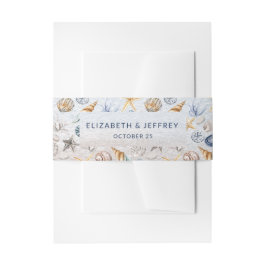 Rustieke Zeeschelpen Ocean Zee Zomer Strand Bruilo Uitnodigingen Wikkel