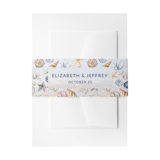 Rustieke Zeeschelpen Ocean Zee Zomer Strand Bruilo Uitnodigingen Wikkel (Voorkant Voorbeeld)