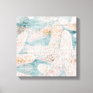 Rustieke zeester Blauwgroen blauw Canvas Afdruk