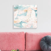 Rustieke zeester Blauwgroen blauw Canvas Afdruk (Insitu (Woonkamer))