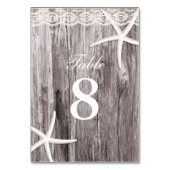 Rustieke Zeester Hout Achtergrond Tafelnummers (Achterkant)