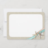 Rustieke Zeesterren en Lint Flat Kaart Dank u (Achterkant)