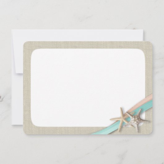 Rustieke Zeesterren en Lint Flat Kaart Dank u (Achterkant)