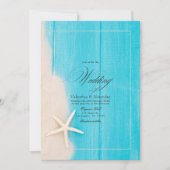 Rustieke zeesterren en Ocean Vibes Beach bruiloft Kaart (Voorkant)