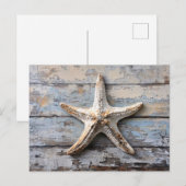 Rustieke zeesterren op verweerd hout briefkaart (Voorkant / Achterkant)