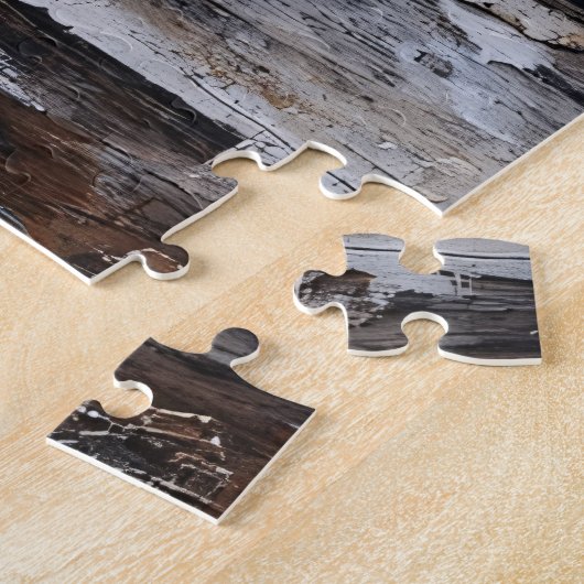 Rustieke zeesterren op verweerd hout legpuzzel (Zijkant)