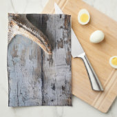 Rustieke zeesterren op verweerd hout theedoek (Quarter Fold)