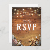 Rustieke zeesterren strand verlichting Tropische b Uitnodiging Briefkaart (Voorkant / Achterkant)