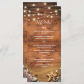 Rustieke zeesterren strandverlichting Tropische br Menu (Voorkant / Achterkant)