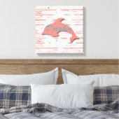 Rustieke ZeevaartDolfijn bij het Pellen van de Canvas Afdruk (Insitu (Slaapkamer))
