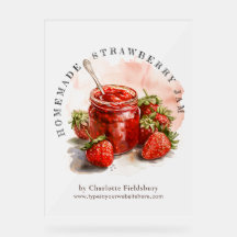 Rustieke zelfgemaakte aardbeienjam boerenmarkt