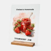 Rustieke zelfgemaakte aardbeienjam Mason Jar Acryl Bord (Hoek)