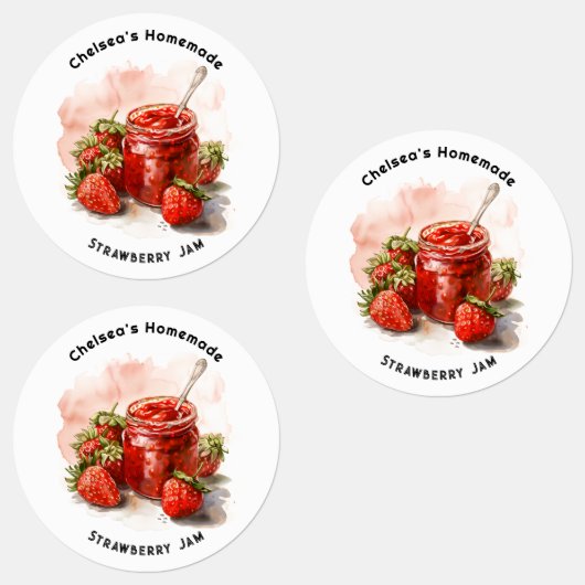 Rustieke zelfgemaakte aardbeienjam Mason Jar Labels (Groep)