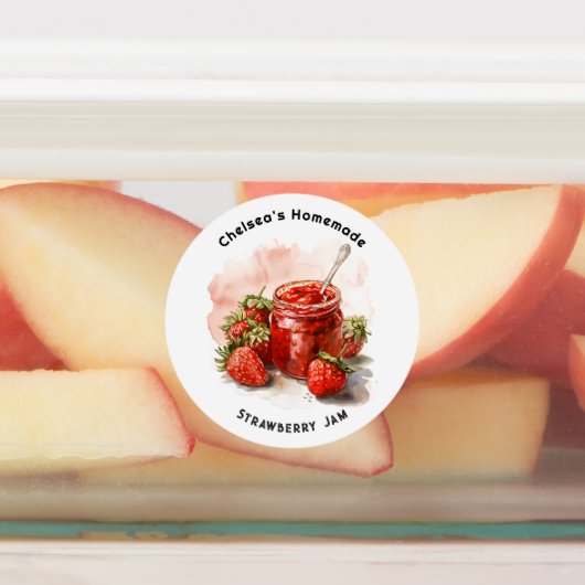 Rustieke zelfgemaakte aardbeienjam Mason Jar Labels (Aangebracht)