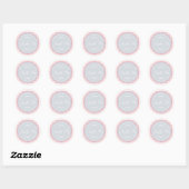 Rustieke zelfgemaakte appeltaart Blauw Roze geruit Ronde Sticker (Vel)