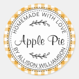 Rustieke zelfgemaakte appeltaart Mellow Yellow Che Ronde Sticker
