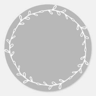 Rustieke zelfgemaakte betongrijze schrijfopdracht ronde sticker