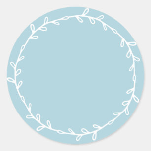 Rustieke zelfgemaakte blauwe gloed Schrijf op Ronde Sticker