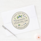 Rustieke zelfgemaakte Blueberry Jam Canning Antiek Ronde Sticker (Envelop)