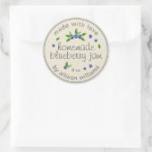 Rustieke zelfgemaakte Blueberry Jam Canning Antiek Ronde Sticker (Tas)