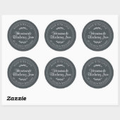 Rustieke zelfgemaakte Blueberry Jam Canning Zwart Ronde Sticker (Vel)