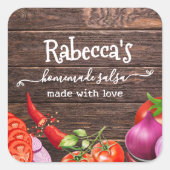 Rustieke zelfgemaakte custom salsa label (Voorkant)