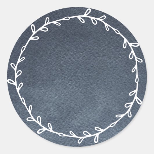 Rustieke zelfgemaakte diepblauwe beschrijfbare sti ronde sticker (Voorkant)