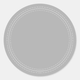 Rustieke zelfgemaakte eenvoudige grijze schrijfopd ronde sticker