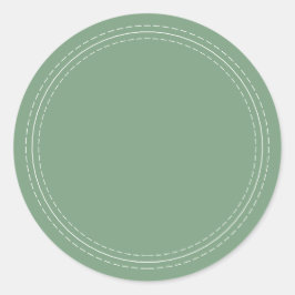 Rustieke zelfgemaakte eenvoudige groene schrijfop  ronde sticker